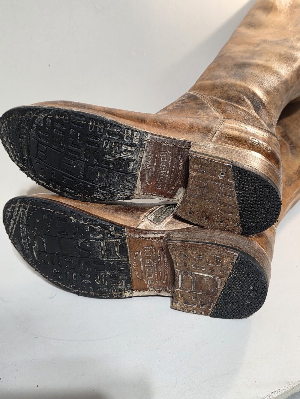 BED STU MANCHESTER TALL LEATHER LACE UP RIDING BOOTS TAN RUSTIC WESTERN SZ 7 - Picture 12 of 15